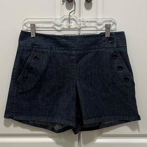 NWOT Ann Taylor High Waisted dark jean Sailor shorts Size 6